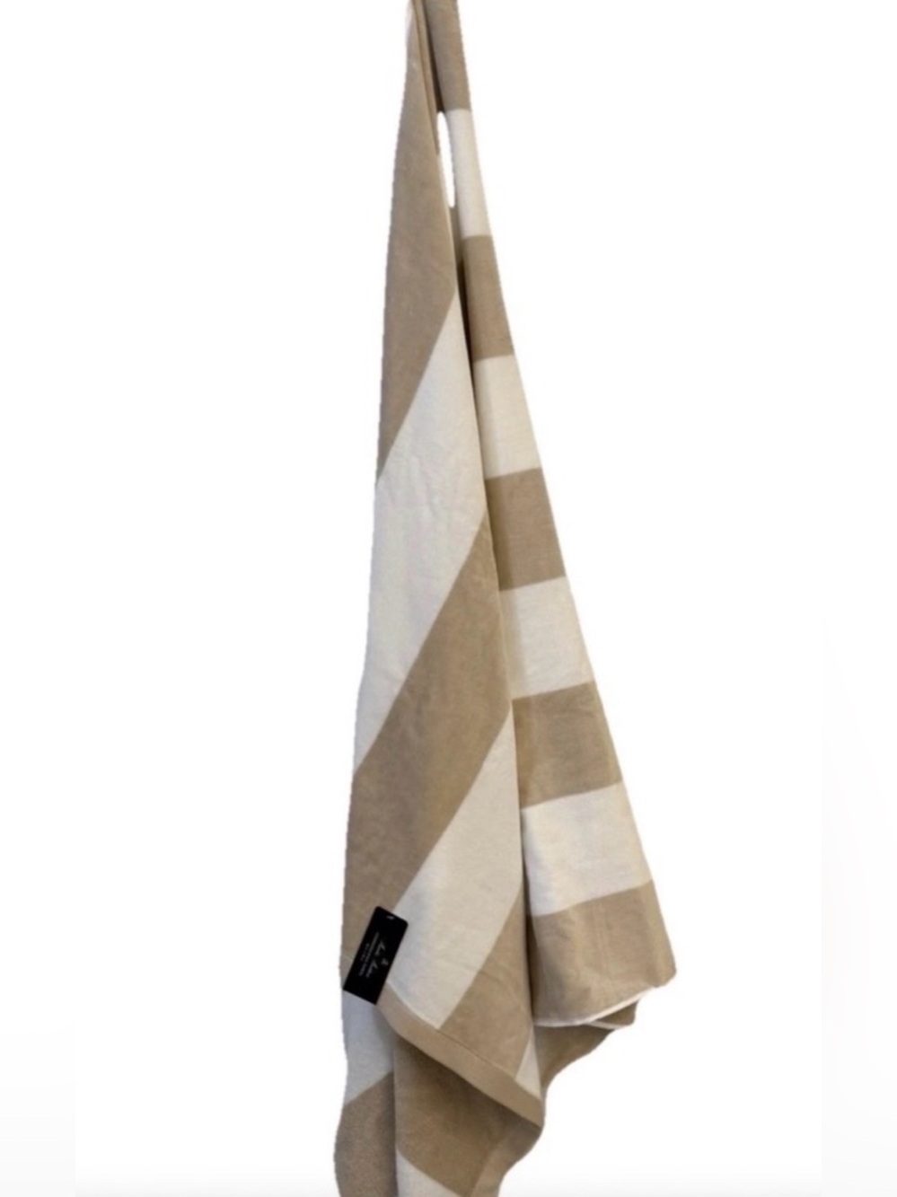 4 Brooks Brothers Tan White Cabana Stripe 34” x 64” Pool Towels Set of 4 New - Picture 5 of 5